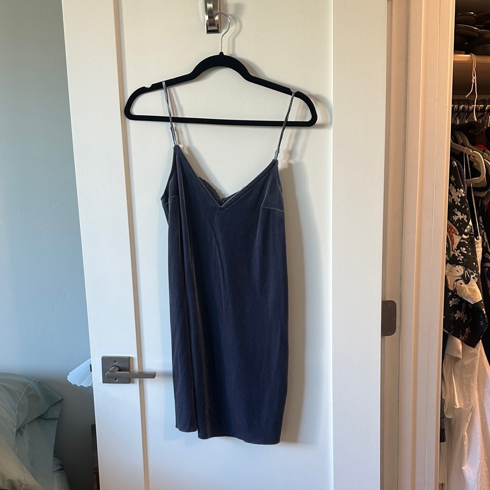 Abercrombie & Fitch Blue Lace Slip Mini Dress